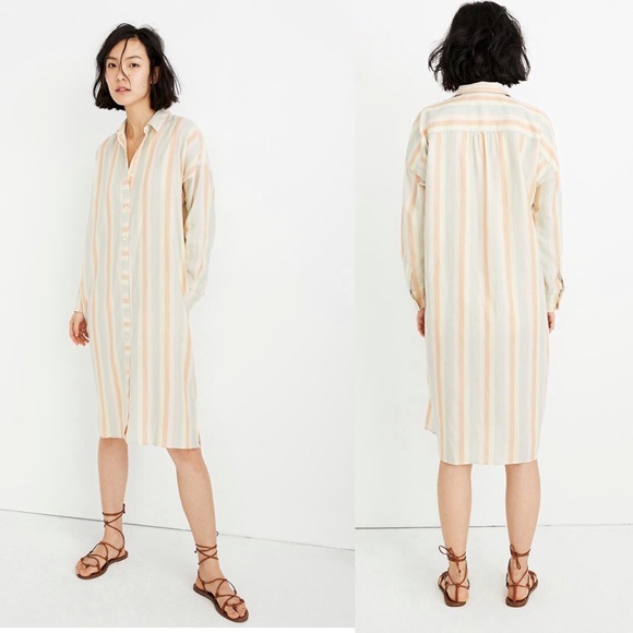Madewell Tunic Shirtdress Rainbow Stripe XS - Picture 2 of 13
